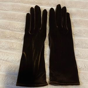 Vintage Ann Taylor chocolate, brown velvet gloves s L